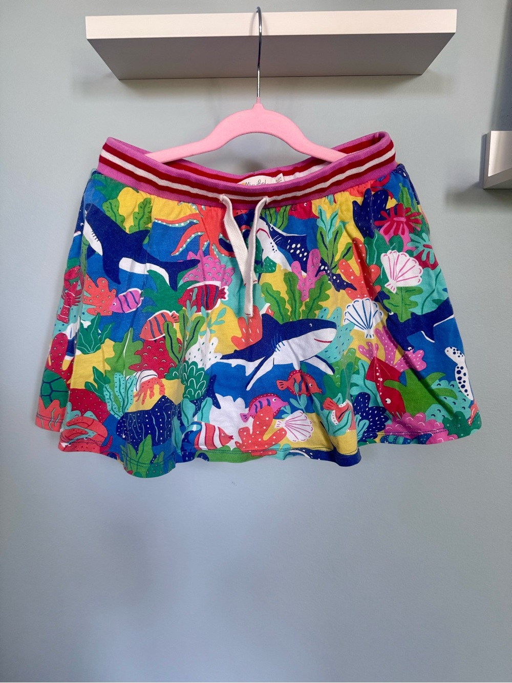 Mini Boden Multi Rainbow Reef Skort Size 11-12
